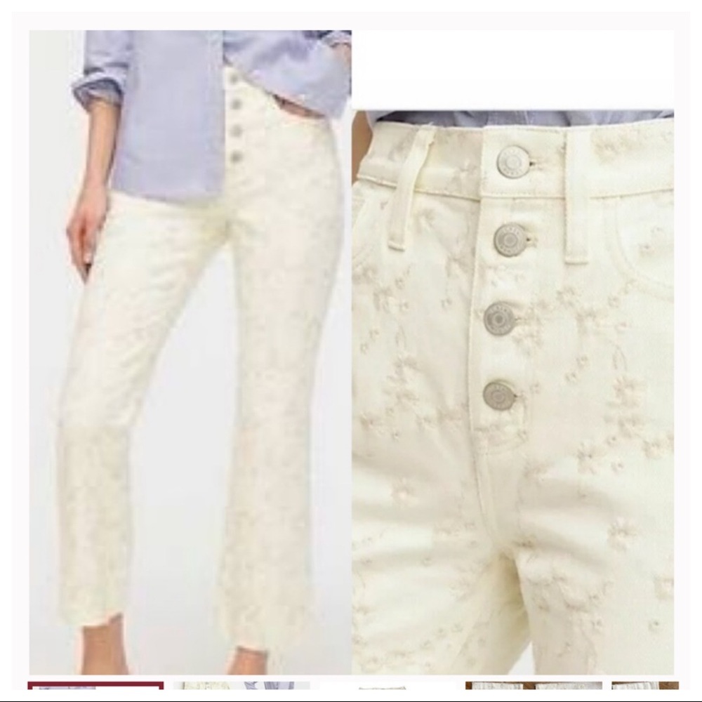 JCrew Billie Denim Boot Cut Embroidered Jeans